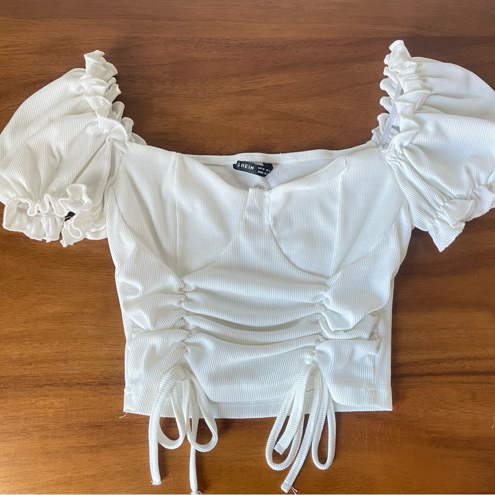 NEVER WORN white ruffle top
